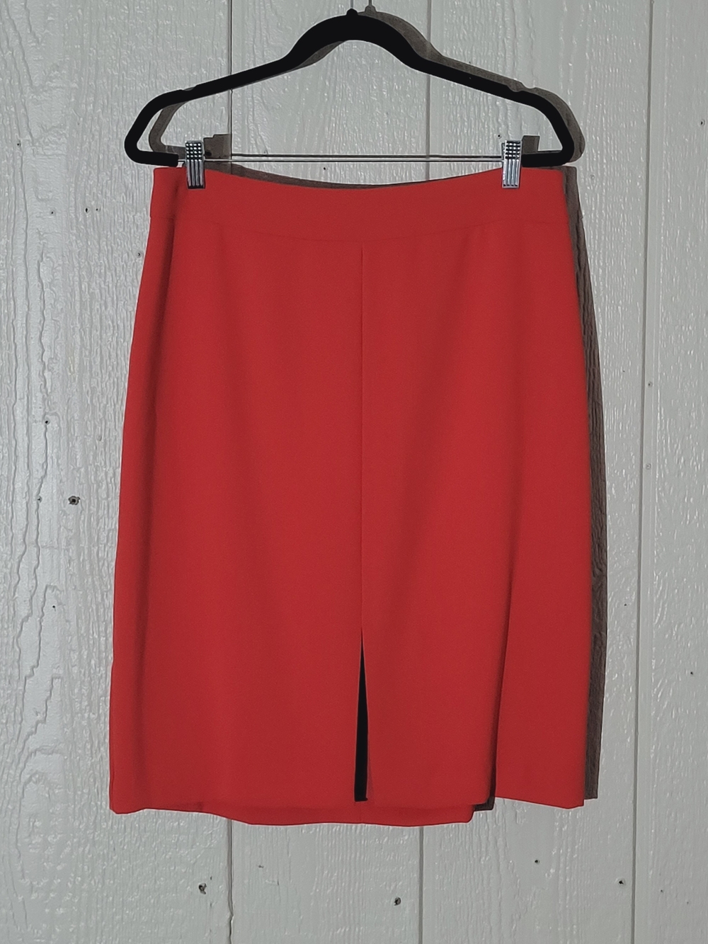 COURT & ROWE Bright Red Pencil Skirt with Front Slit